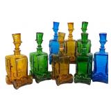 8 Italian Glass Car Decanters