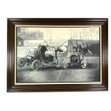 Framed Painting Depicting Auto Polo