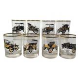 8 Cocktail Glasses with Auto Designs