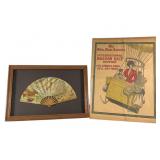 Framed Flight Fan, 1908 Balloon Race Poster
