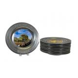 Eight American Heritage Pewter Plates