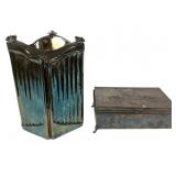 Metal Plant Holder and Box with Car Motif