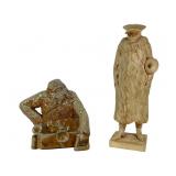 Two Signed Figurines: Ceramic and Resin