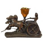 Art Deco Chariot Lamp, Bronze Finish