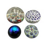 4 Art Glass Paperweights