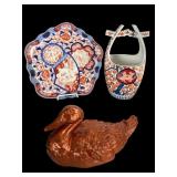 Japanese Imari Porcelain and Duck Trio