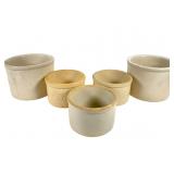 5 Plain Vintage Crocks, USA Marked