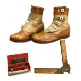 Antique Shoes, Stanley Rule, Match Case