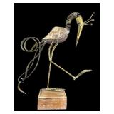 Metal and Wood Abstract Bird Sculpture