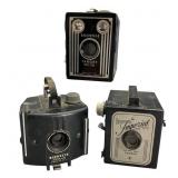Three Vintage Box Cameras, KODAK