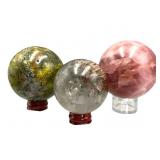 Rose & Garden Quartz, Green Opal Spheres