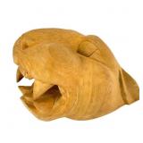 Vintage Carved Wood Cat Mask