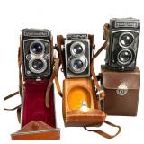 Three TLR Cameras: Yashica, Ricoh, Rolleicord