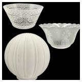 3 Antique Glass Lamp Shades