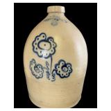 C. Hart Sherburne Blue Decorated Crock