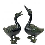 Cast Metal Geese Garden Sculptures ï¿½ Japan