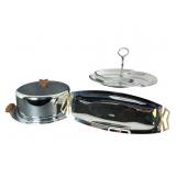 Vntg Chrome, Silver Toned Style Servers, Kromex