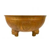 Asian Style Patina Painted Metal Bowl
