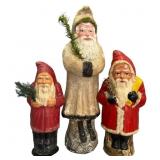 Vintage Paper Mache Santa Figurine Lot