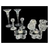 Four Pairs of Orrefors Candleholders