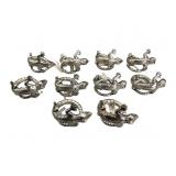 10 Silver Plated Lizard Napkin Rings