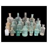 Antique Glass Bottles, Embossed Labels
