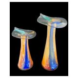 MCM Murano Style Art Glass Vases