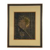 Paul M. Breeden 24K Gold Owl Artwork