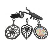 Cast Iron Trivets, Boot Jack, Match Holder