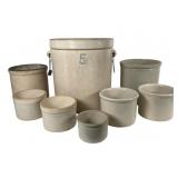 Eight Ceramic Crocks