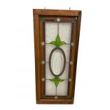 Stained Glass Window with Wooden Frame Stained Glass Window with Wooden Frame