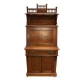 Victorian Walnut Drop Front Desk on Casters Victorian Walnut Drop Front Desk on Casters