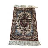 Small Silk Rug with Ornate Design Small Silk Rug with Ornate Design