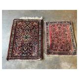 Two Handknotted Wool Throw Rugs Two Handknotted Wool Throw Rugs