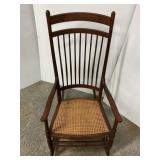 Antique Wooden Rocking Chair with Cane Seat Antique Wooden Rocking Chair with Cane Seat