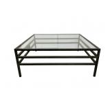 Modern Glass Top Table With Metal Base Modern Glass Top Table With Metal Base