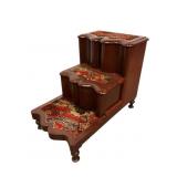 Antique Empire Bed Step with Porta Potty Antique Empire Bed Step with Porta Potty