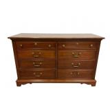 Mahogany Eight-Drawer Dresser on Casters Mahogany Eight-Drawer Dresser on Casters