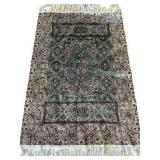 Silk Rug with Intricate Floral Design Silk Rug with Intricate Floral Design