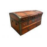 Antique Dome Top Trunk with Metal Straps Antique Dome Top Trunk with Metal Straps