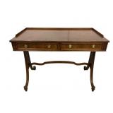 Baker Wood Desk with Brass Hardware Baker Wood Desk with Brass Hardware