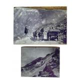 Vintage Etching Printer Blocks of Mt. Washington Vintage Etching Printer Blocks of Mt. Washington