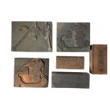 Vintage Copper Printer Letter Blocks Set Vintage Copper Printer Letter Blocks Set