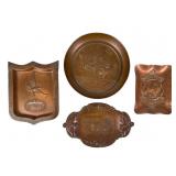Antique Copper Advertising Trays Antique Copper Advertising Trays