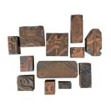 12 Vintage Letterpress Printing Blocks 12 Vintage Letterpress Printing Blocks
