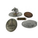 Metal Plaques and Paperweight, Historic Metal Plaques and Paperweight, Historic
