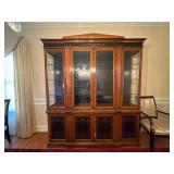 Two-Piece Solid Wood Hutch with Glass Doors Two-Piece Solid Wood Hutch with Glass Doors