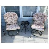 Metal Patio Set with Cushions and Table Metal Patio Set with Cushions and Table