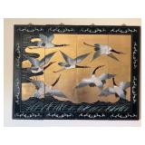 4-Panel Wall Screen with Crane Motif 4-Panel Wall Screen with Crane Motif