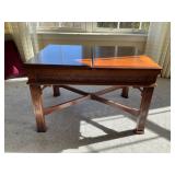 Folding Wooden Low Table with Carved Details Folding Wooden Low Table with Carved Details